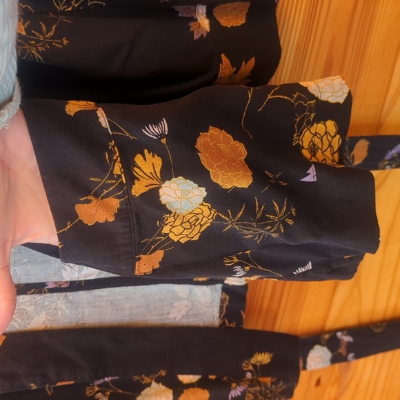 Free People 'Wrap It Up' Long Sleeve Floral Kimono XS - Picture 10 of 11